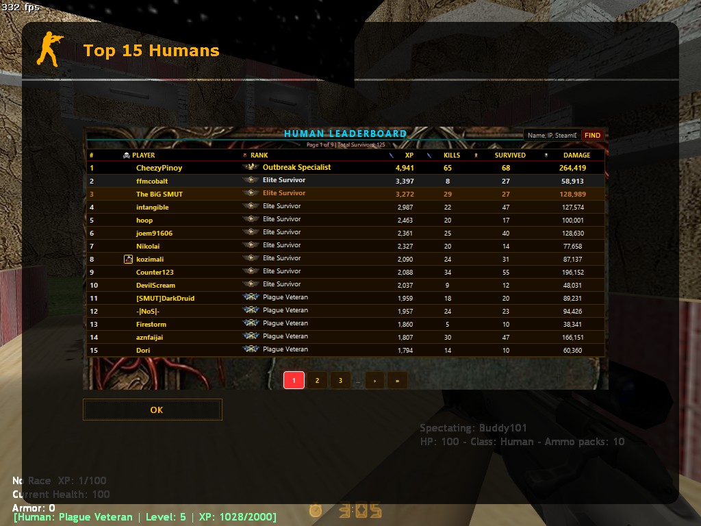 AMXX Zombie Plague MySQL Ranking System