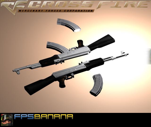 Crossfire style AK-47 silver