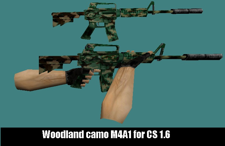 Woodland camo M4A1 for CS 1.6