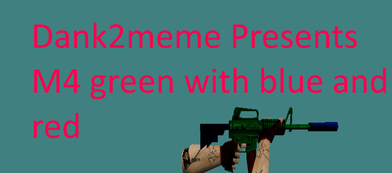 M4 Green with Blue and Red Skin