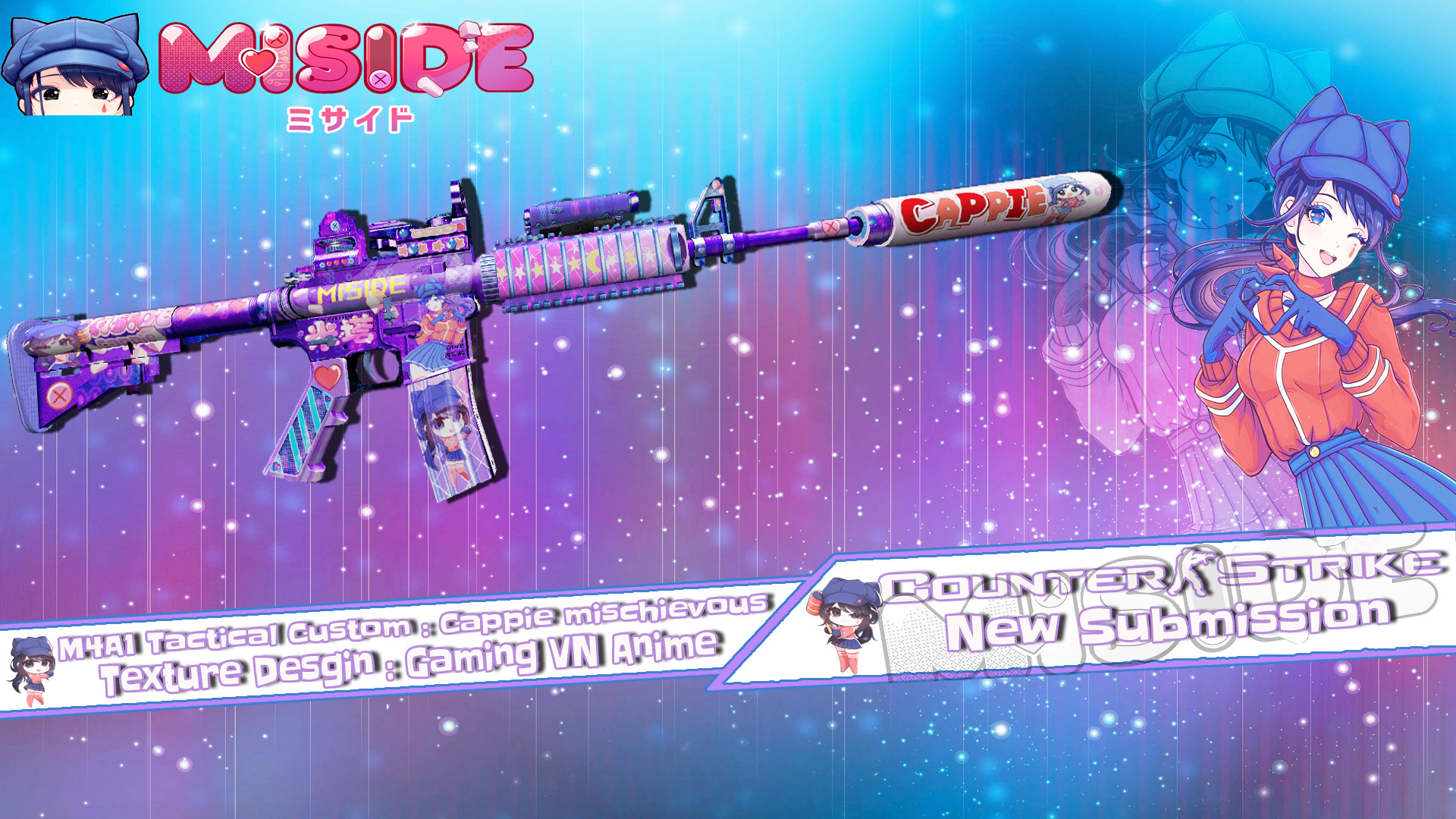 M4A1 Tactical Custom : Cappie mischievous【Miside】