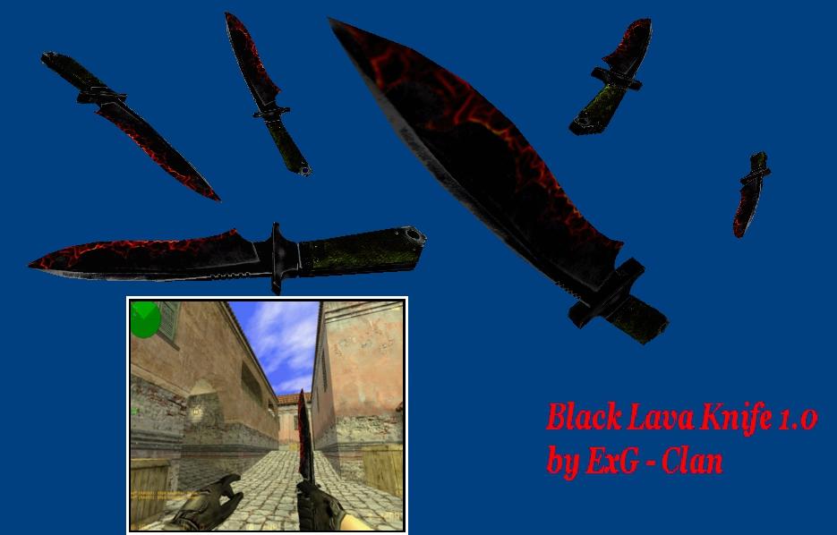 Black Lava Knife with Black Gloves
