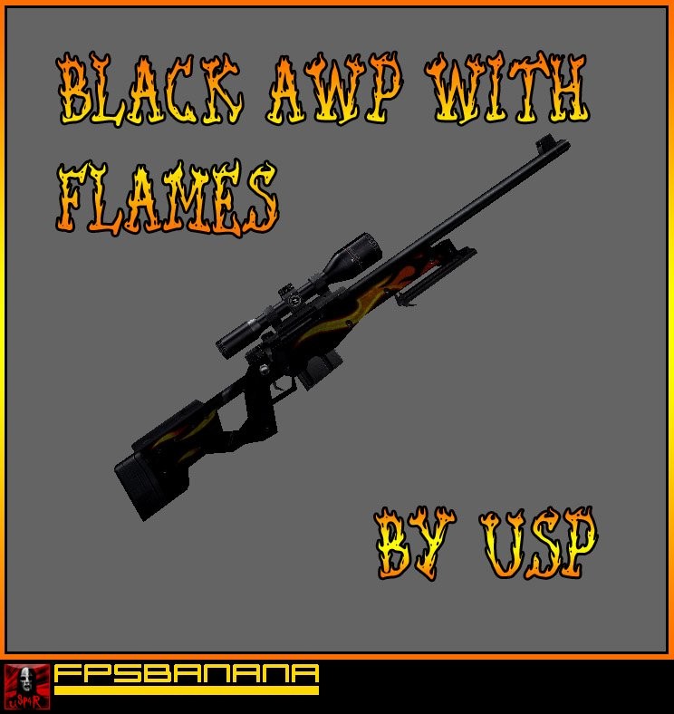Black Awp With Flames