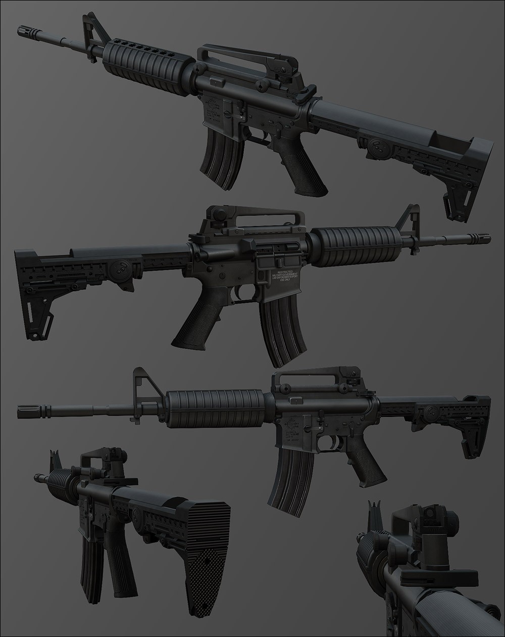 High Polygon M4A1 on eXe.'s Animations