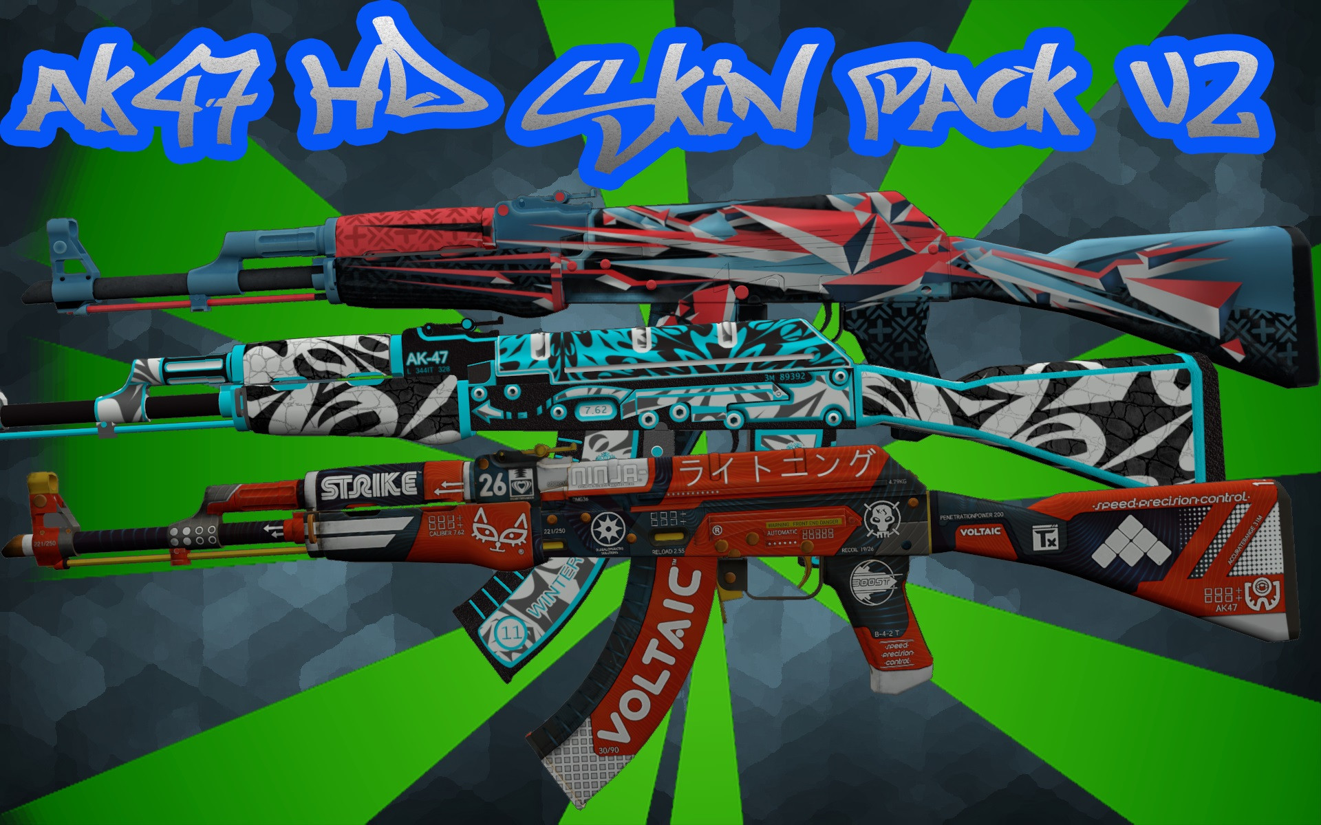 Ak 47 HD cs go Skin pack V2