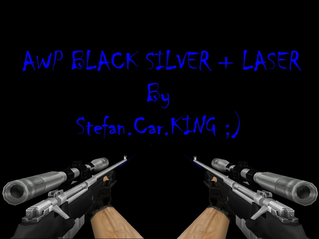 Awp Silver Black+blue Laser By S.C