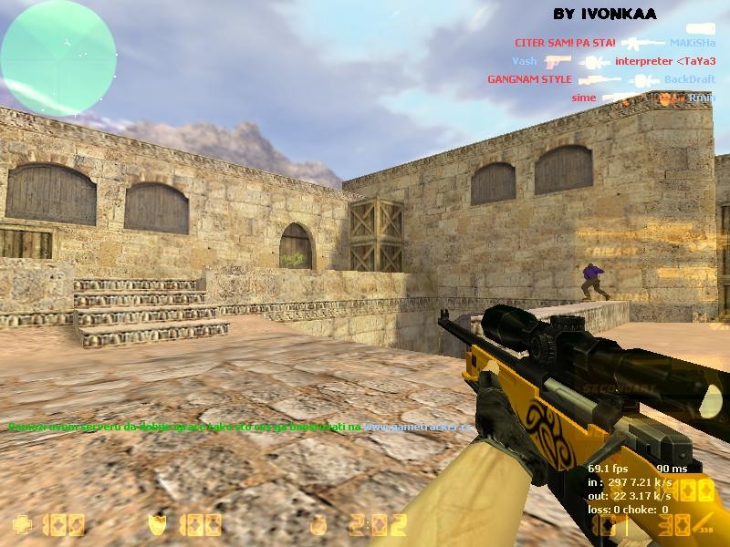 Gold awp with motif (tattoo)