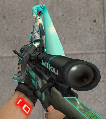 Miku Hatsune Sitting on a AWP