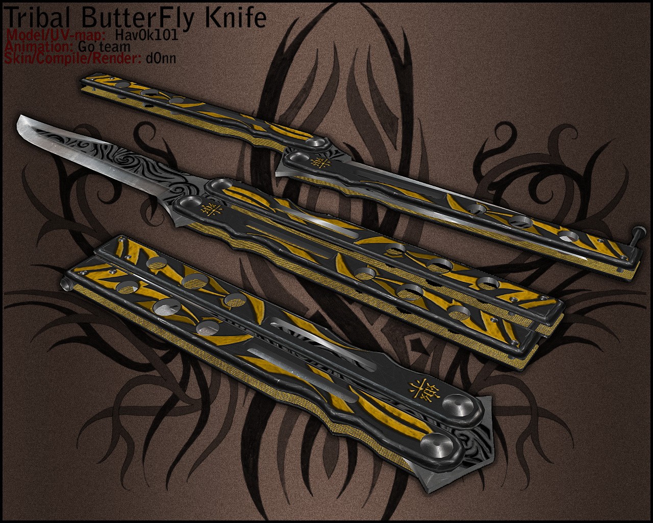 Tribal ButterFly On ImBrokeRU's Paincake Knife