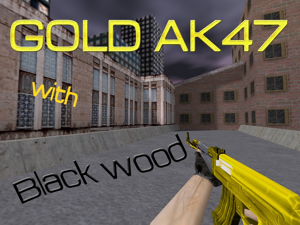 Gold AK47 with Black Wood