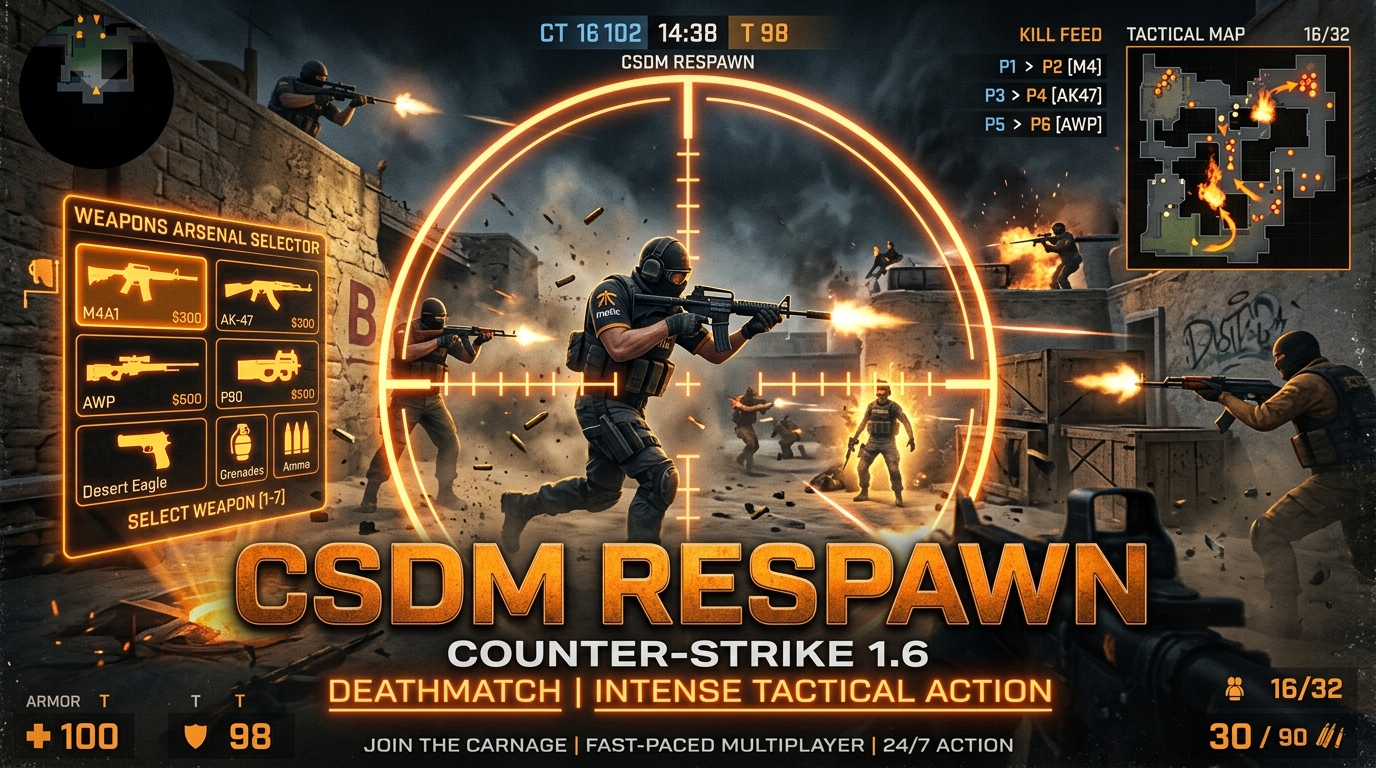 CSDM Respawn Deluxe — Gunz Menu, Rank System & Custom Skins